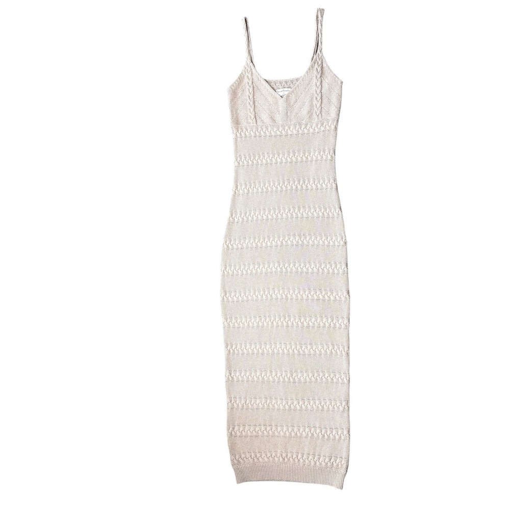 Seven Wonders Cable Knit Crotchet Maxi Dress Womens Small Coastal Festival Beach